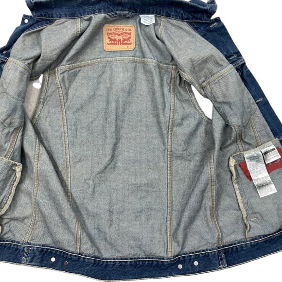 Levi's Denim Jean Blue Trucker Vest Jacket Men's Size Large - Picture 9 of 10